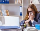 woman employee sick in the office
